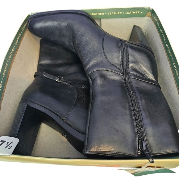 Thom Mcan Leather Heeled Boots Sz 7.5 Womens Style 21913 Black NWT See Descript - Picture 2 of 16